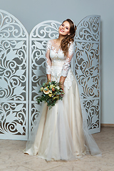 Image showing beautiful girl in wedding gown