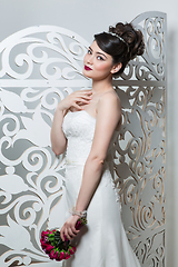 Image showing beautiful girl in wedding gown