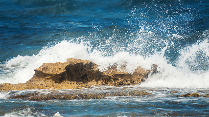 Image showing ocean rough rock water splash background