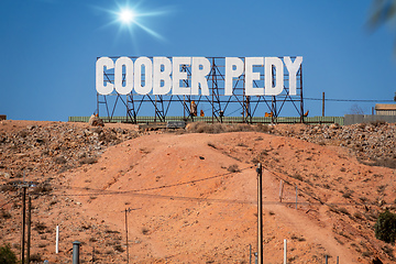 Image showing lettering Coober Pedy in south Australia