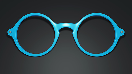 Image showing blue glasses on black background
