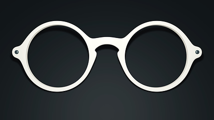 Image showing white glasses on black background