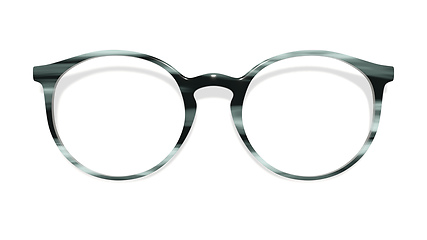 Image showing gray modern glasses on white background