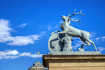 Image showing deer statue at new castle Stuttgart Germany