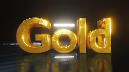 Image showing The word gold in gold letters