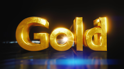 Image showing The word gold in gold letters