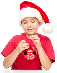 Image showing Young happy girl in christmas cloth