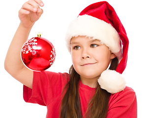 Image showing Young happy woman in christmas cloth