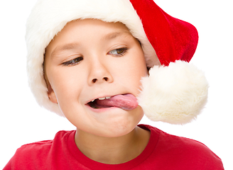 Image showing Little girl in santa hat