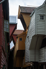 Image showing Bryggen at Bergen, Hordaland, Norway