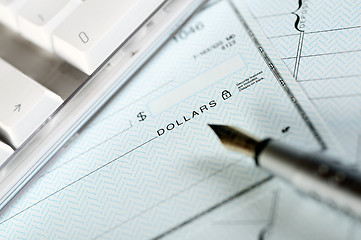 Image showing money check,keyboard