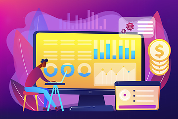 Image showing Financial data management concept vector illustration.