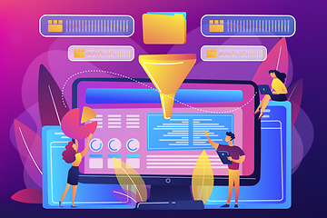 Image showing Business intelligence dashboard concept vector illustration.