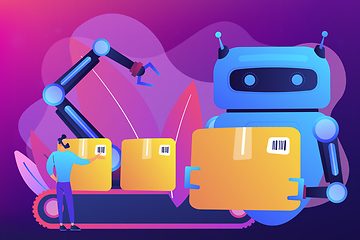 Image showing Labor substitution concept vector illustration.