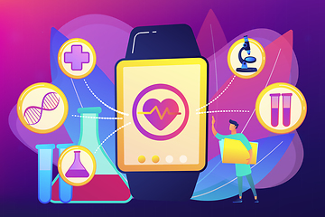 Image showing Smartwatch health tracker concept vector illustration.