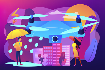 Image showing Meteorology drones concept vector illustration.