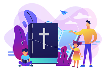 Image showing Religious summer camp concept vector illustration.