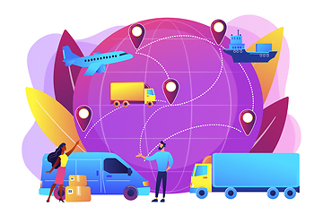 Image showing Global transportation system concept vector illustration.