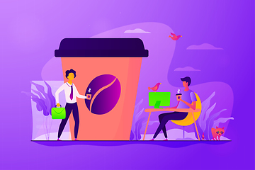 Image showing Take away coffee concept vector illustration.