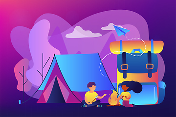 Image showing Summer camp concept vector illustration.