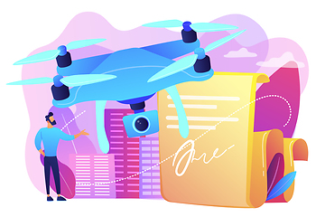 Image showing Drone flying regulations concept vector illustration.