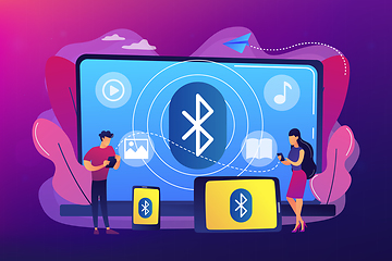 Image showing Bluetooth connection concept vector illustration.