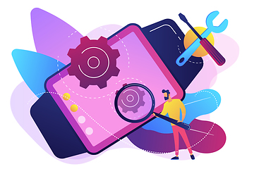 Image showing Mobile device repair concept vector illustration.