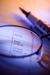 Image showing Money check and glasses