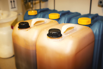 Image showing Canister with liquid in a laboratory