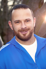 Image showing bearded handsome man in sportswear portrait