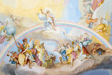 Image showing fresco ettal Jesus and rainbow