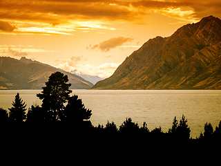 Image showing Lake Hawea in New Zealand