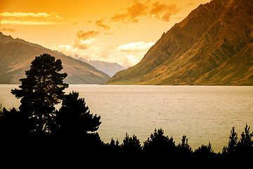 Image showing Lake Hawea in New Zealand