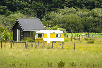 Image showing private camper New Zealand landscape