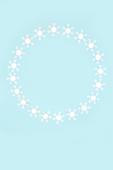 Image showing Christmas Abstract Minimal Snowflake Wreath 