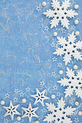 Image showing Abstract Christmas Background with Snowflake Decorations