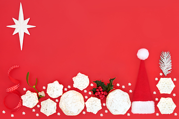 Image showing Festive Christmas Background Border with Holiday Symbols 