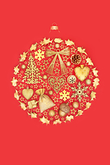 Image showing Decorative Christmas Abstract Round Tree Bauble  