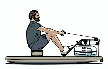 Image showing man on a rower