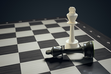 Image showing Chess two kings checkmate