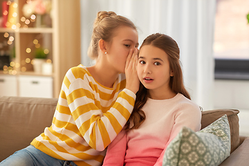 Image showing teenage girls gossiping at home