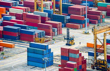 Image showing Freight containers in commercial port