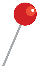 Image showing Round red candy with a stick called lollipop vector color drawin