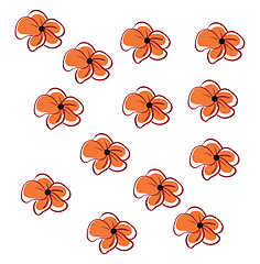 Image showing Vector illustration of orange hibiscus texture on white backlgro