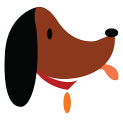 Image showing Brown dog with golden badge vector or color illustration