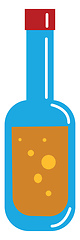 Image showing A blue-colored bottle filled with soda/Carbonated drink vector o