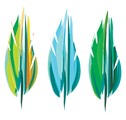 Image showing Gorgeous green feather vector or color illustration