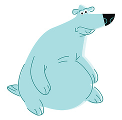 Image showing A cute polar bear with black nose and big eyes vector color draw