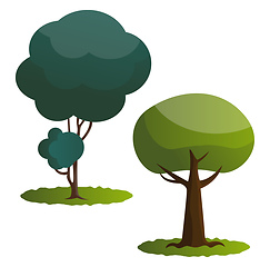 Image showing Couple of green trees vector illustration on white background