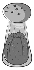 Image showing Grey colour pepper shaker filled with black pepper vector or col